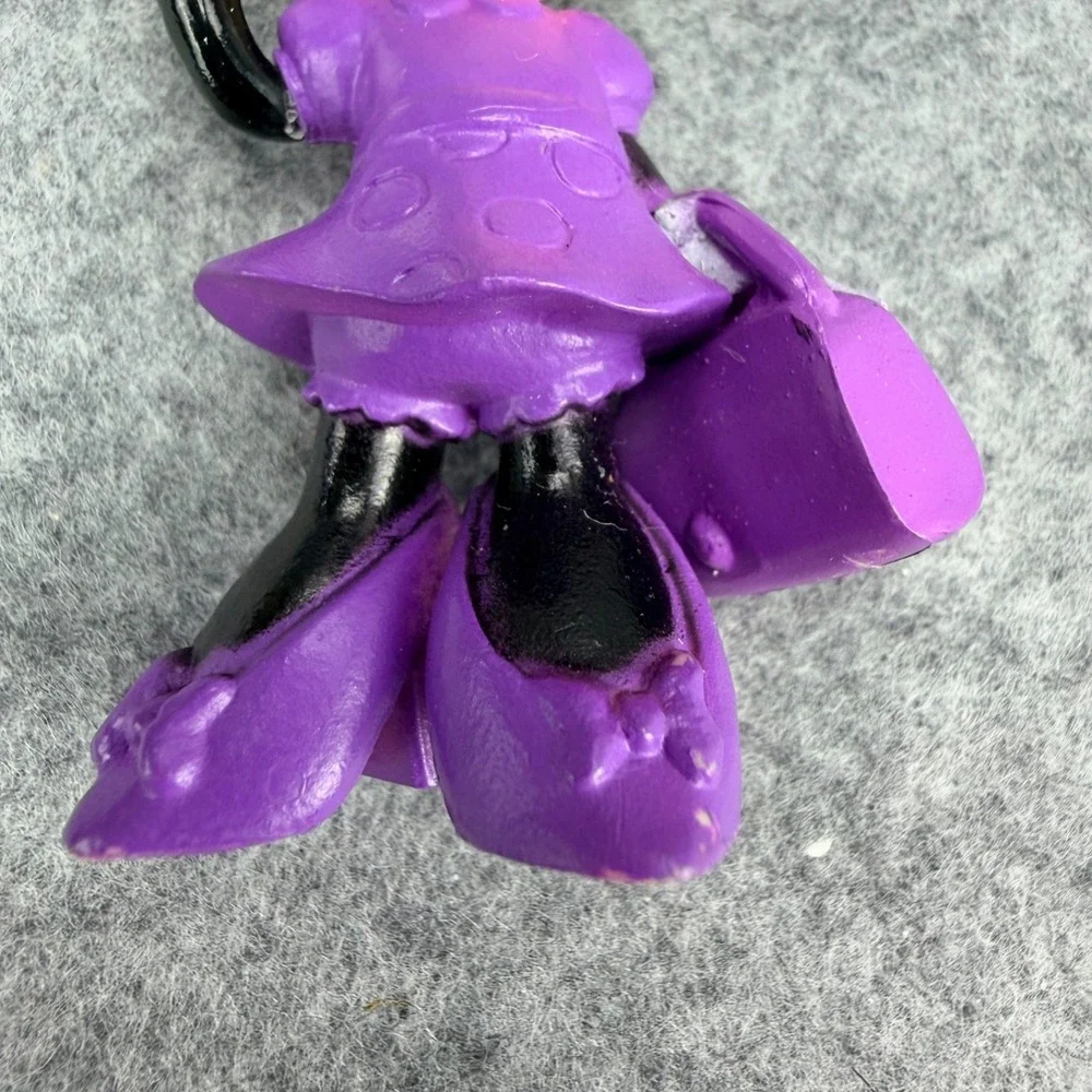 Disney Minnie Mouse PVC Figure Purple Dress Purse Sunglasses 2.5